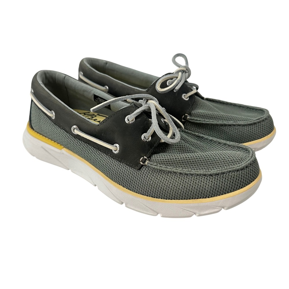 L.L.Bean Women's Boat Shoes Sneakers Gray Mesh Leather Trim‎ Size 11M